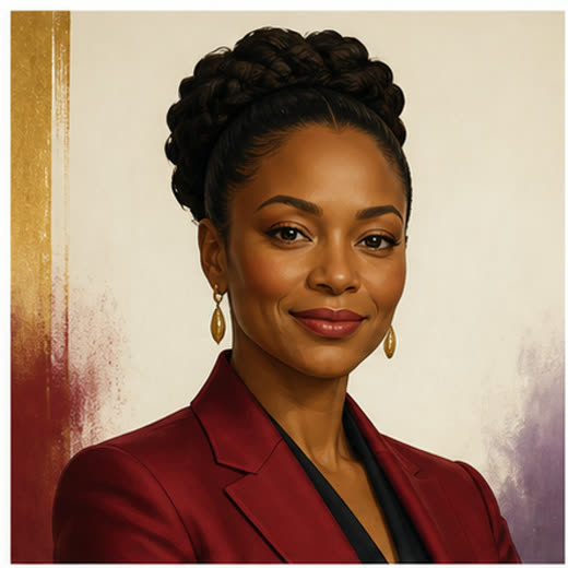 Portrait illustratif fictif pour représenter une intervenante.