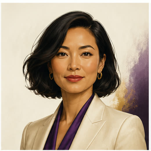 Portrait illustratif fictif pour représenter une intervenante.