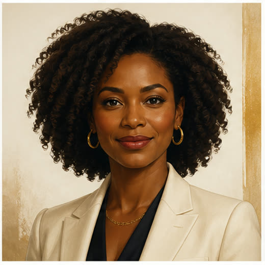 Portrait illustratif fictif pour représenter une intervenante.